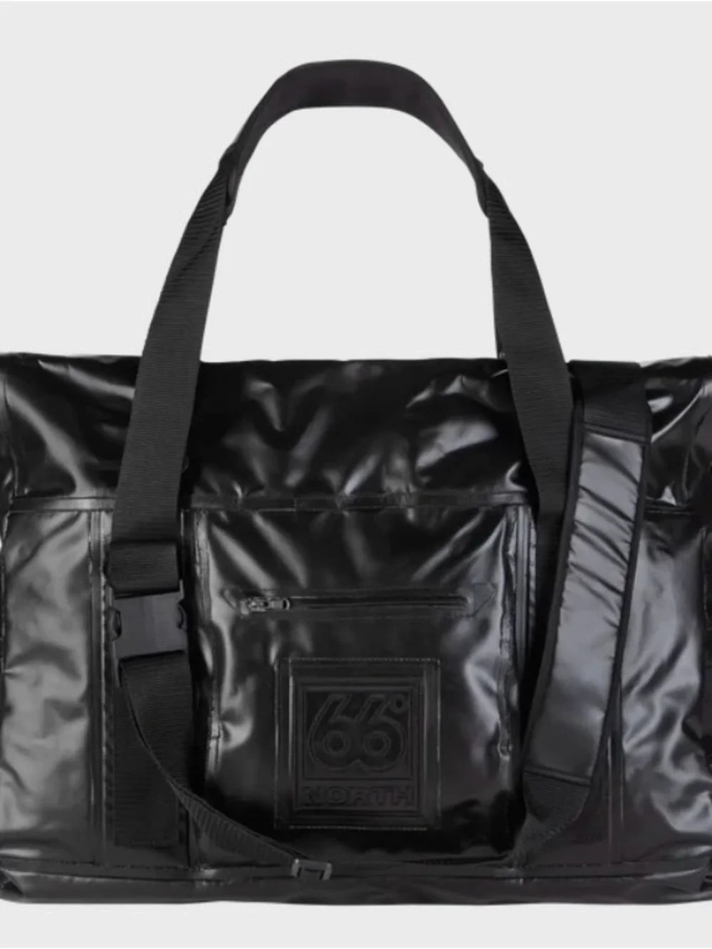 66°North Fisherman Duffle Bag featuring a glossy logo on the front